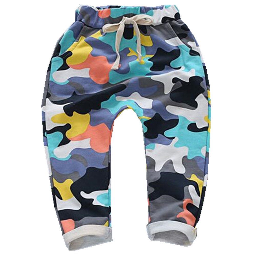 Ding-dong Baby Kid Boys Camouflage Harem Pants(Yellow,4T)