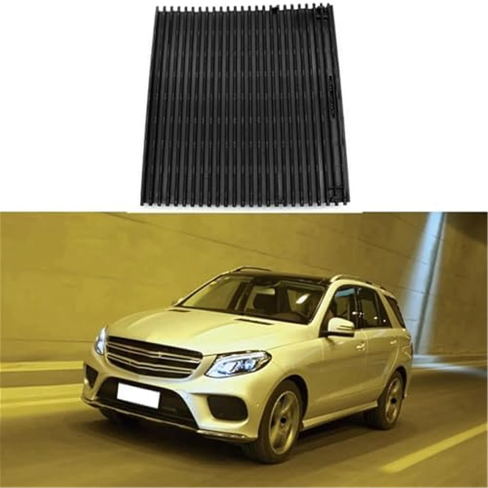 3 x osłona na konsolę środkową samochodu, uchwyt na kubek, roleta przesuwna, do Mercedesa-Benz klasy Ml/Gl/Gle/Gls W166 W292 2012-2018 Przesuwana osłona deski rozdzielczej