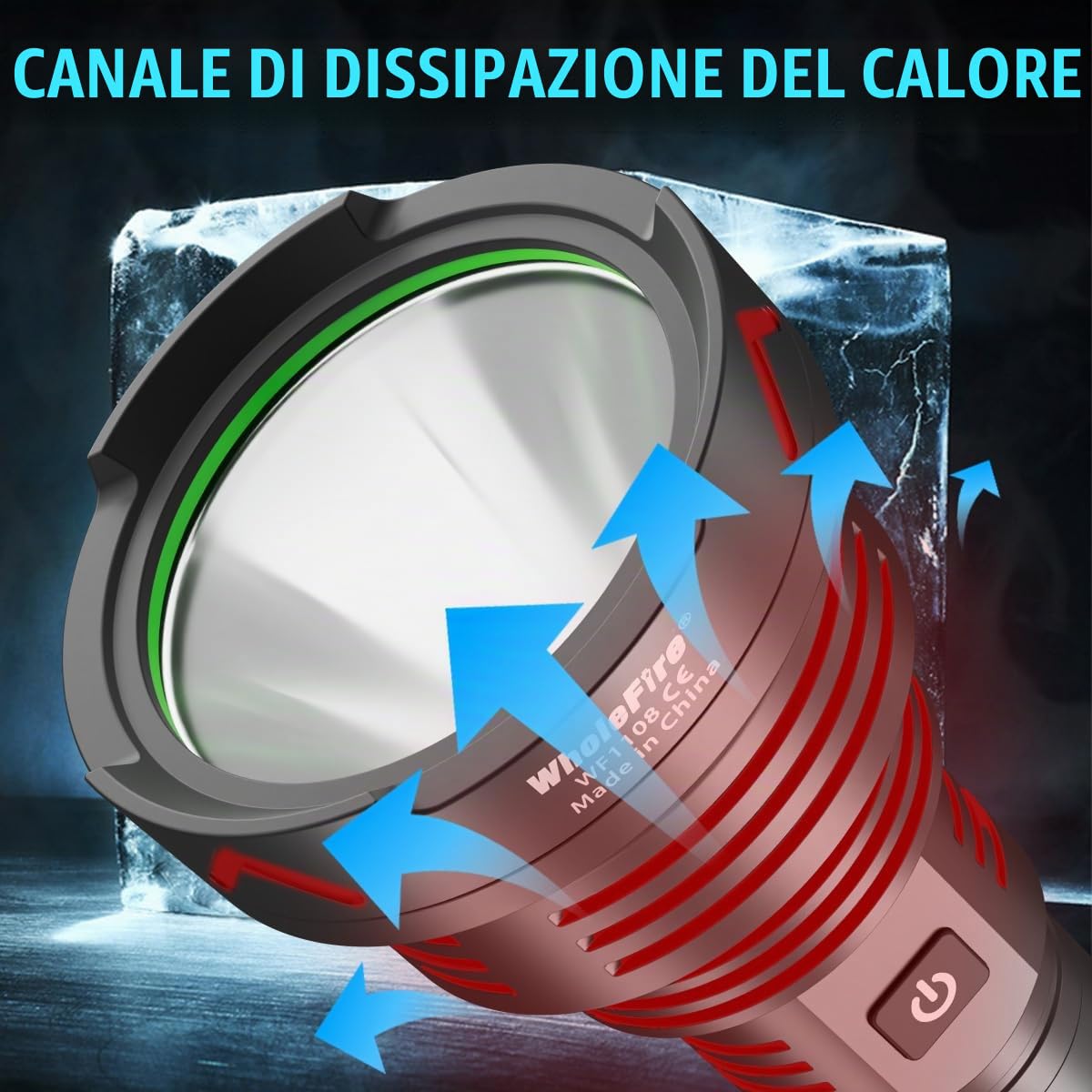 Torcia LED estremamente luminosa 10.0000 lumen, XHP90 USB ricaricabile Torce elettriche, 5 modalità tattiche poliziesche militari IP65 impermeabile Torcia elettrica esterna con batteria