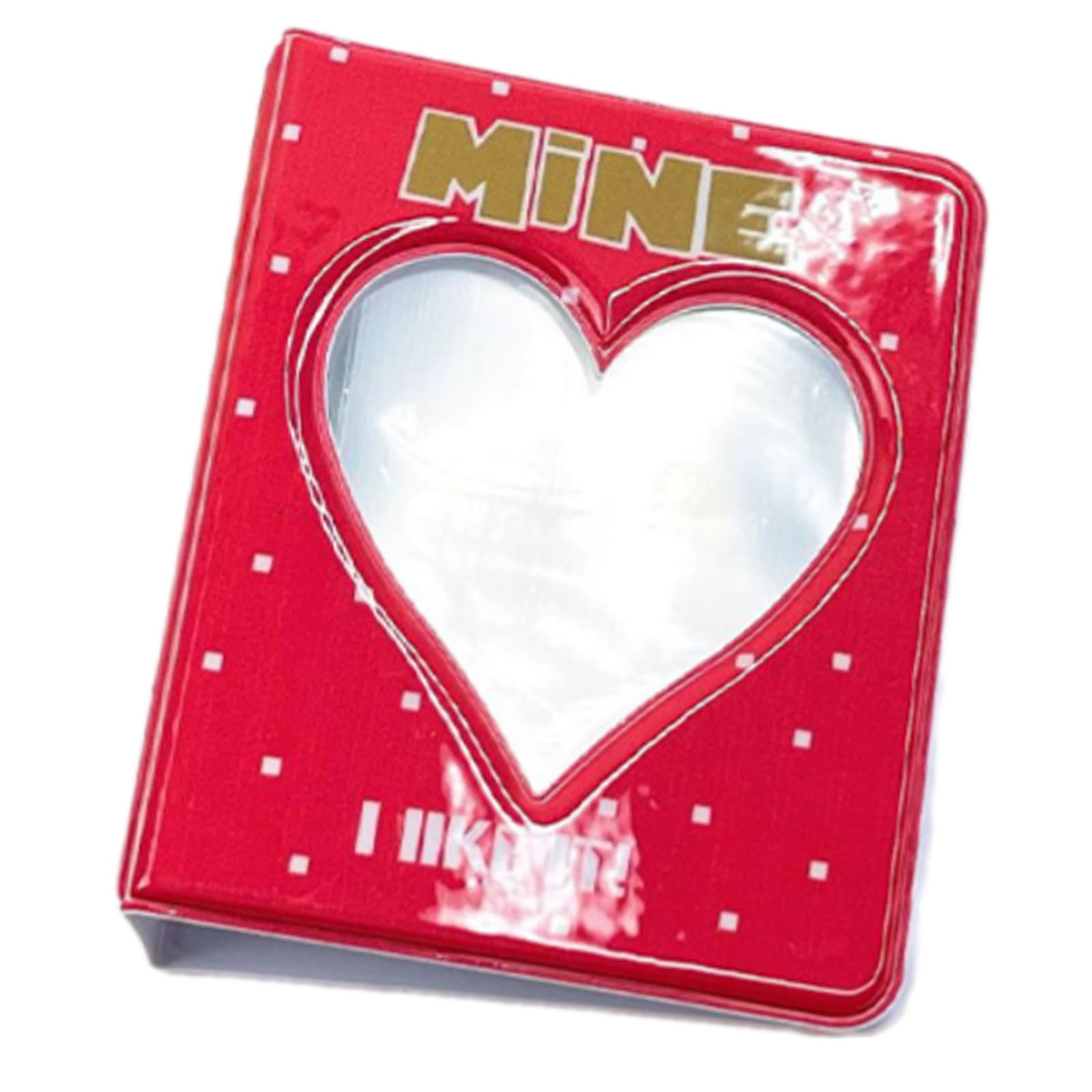 Carotoe 64 Pages 3Inch Photo Album Small Card Storage Book 64 Slot Photocard Binder Unique Heart Shape Practical Gift Photo Album