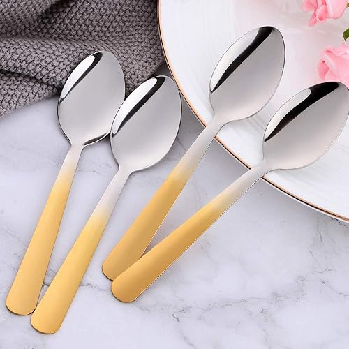 Miniatura 3 de Juego de 12 cucharas de té, cucharaditas de acero inoxidable de 5.9 pulgadas, cucharas de postre, cucharas pequeñas duraderas, cuchara de helado