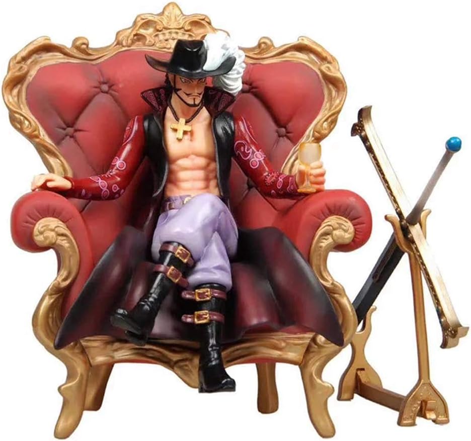 One Piece Dracule Mihawk Sitting On Sofa Anime Figurine PVC Animated Characters Model Statue Decoration 23cm Dracule Mihawk Dracule Mihawk