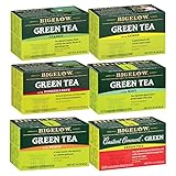 Bigelow Green Tea 6 Flavor Variety Pack, 20 Count Box (Pack of 6) Caffeinated Green Teas, 120 Tea Bags Total