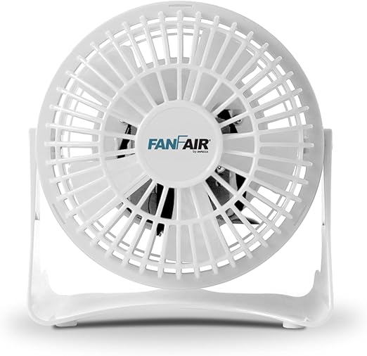 FanFair Mini High Velocity Personal Fan 4 Inch Fan Quiet Cooling, Tilt Up and Down Floor Fans Safe for Bedroom, Home or Office Use, White