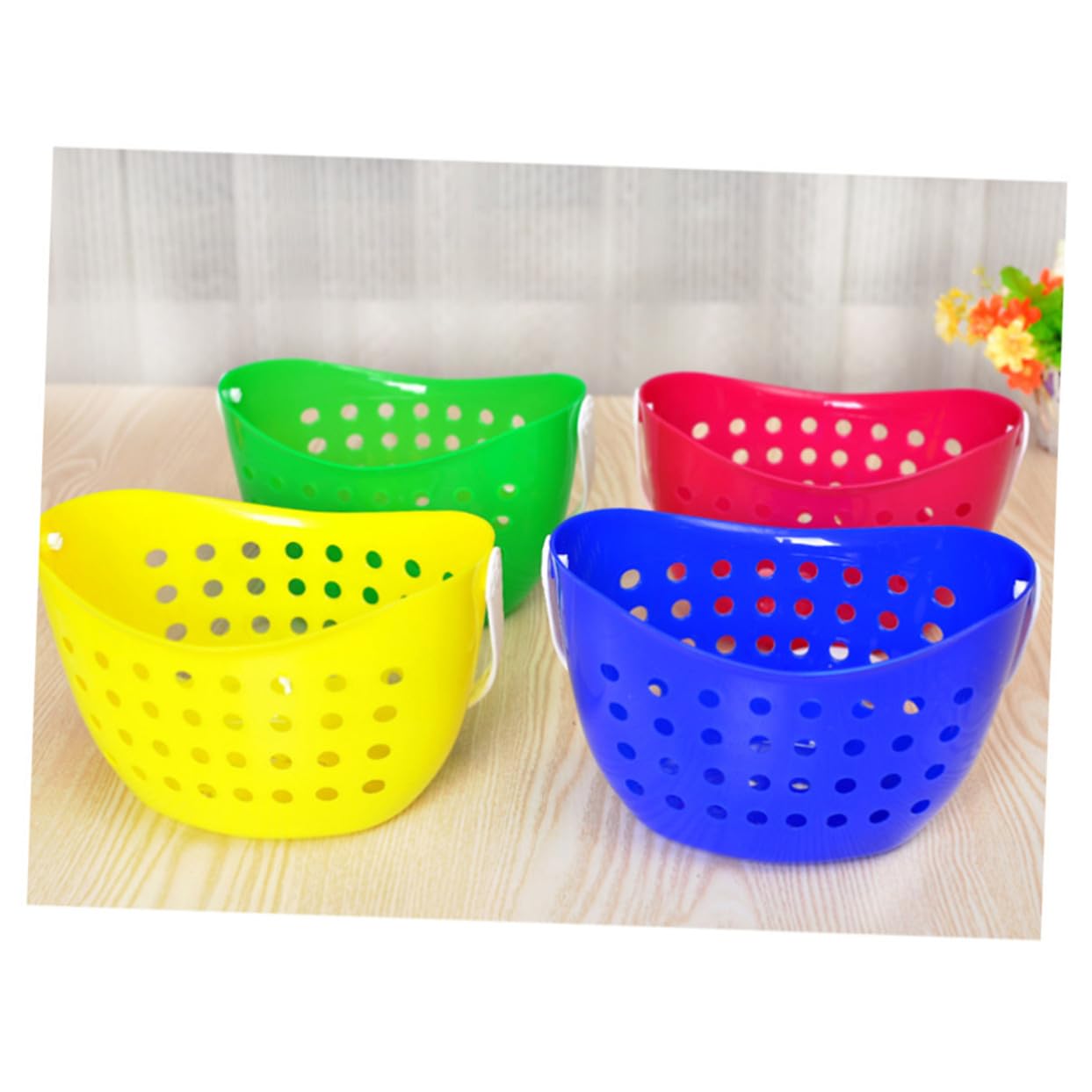 COOLHIYA Yellow Shower Caddy Bathroom Hanging Basket Organizer with Drain Detachable Design and Rotated Hook for Kitchen Desk