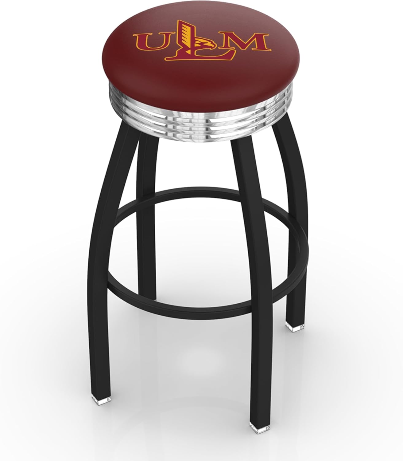 L8B3C Louisiana-Monroe 25" Swivel Counter Stool with a Black Wrinkle and Chrome Finish
