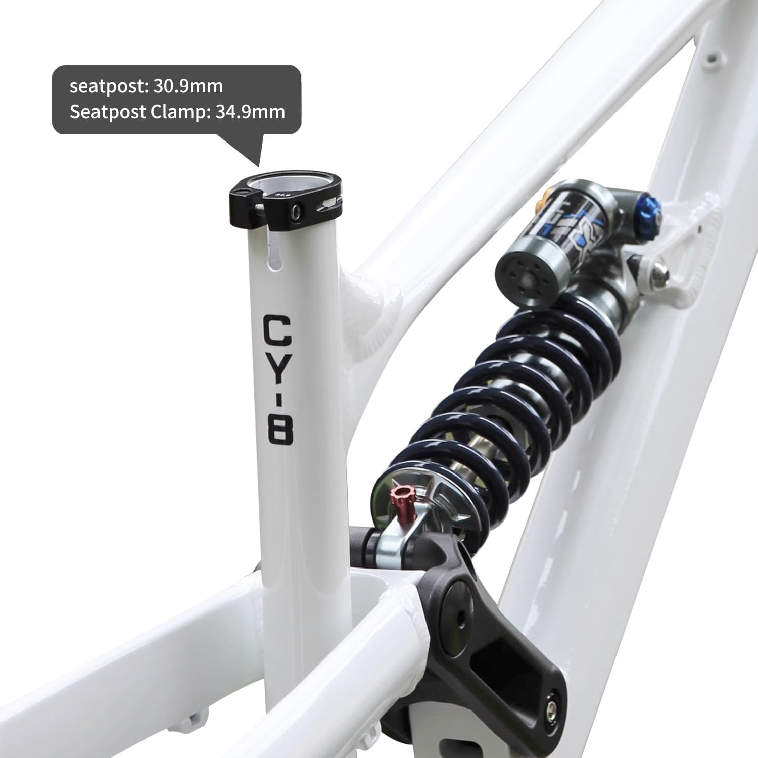 15/16.5/18" Full Suspension Frame 27.5/29ER Mountain Bike Soft Tail Frame DH/AM/FR/Enduro Aluminium Alloy Frame 170-190mm Travel 12 * 148mm Boost Thru Axle Disc Brake(White,29 * 16.5in)