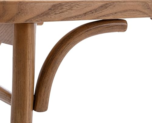 Miniatura 7 de Kmax Banco tapizado de mimbre de mimbre para entrada, madera maciza rústica de 45 pulgadas para sala de estar/dormitorio/pasillo