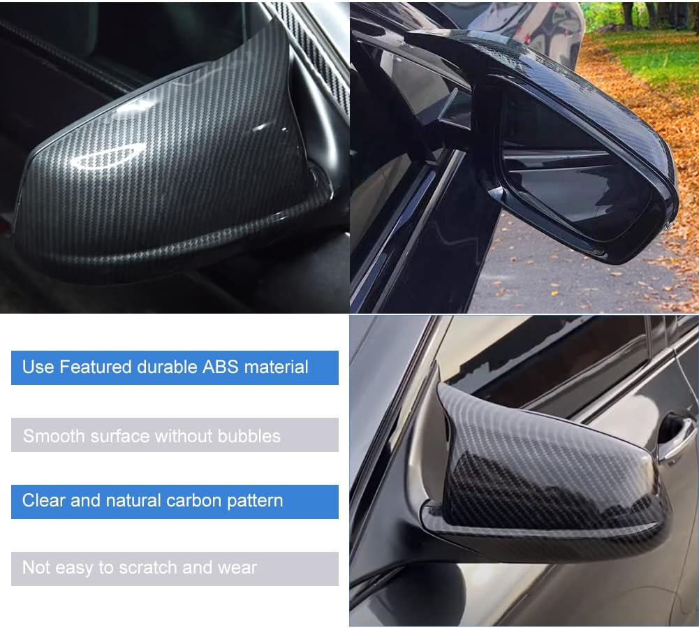 JDMON Compatible with Door Rearview Mirror Cover Cap BMW 5 Series F10 F11 F18 528i 530i 535i 550i 2011 2012 2013 Side Mirror Cover Cap Trim 2PCS (Carbon Fiber)