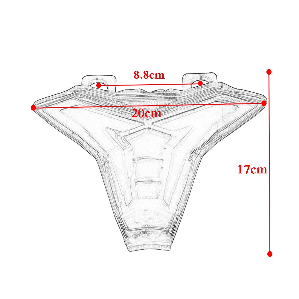 Pour Kawasaki Z1000 ZX10R Ninja250 Ninja400 feu arrière feu arrière LED lumières intégrées clignotants de frein clignotants 2019 2020 2021 2022 2023 (Fumée)