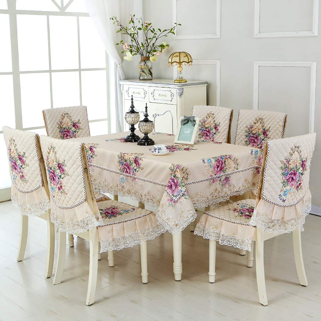 Nappe brodée coton lin WENJUN pour protéger la table et masquer l'usure