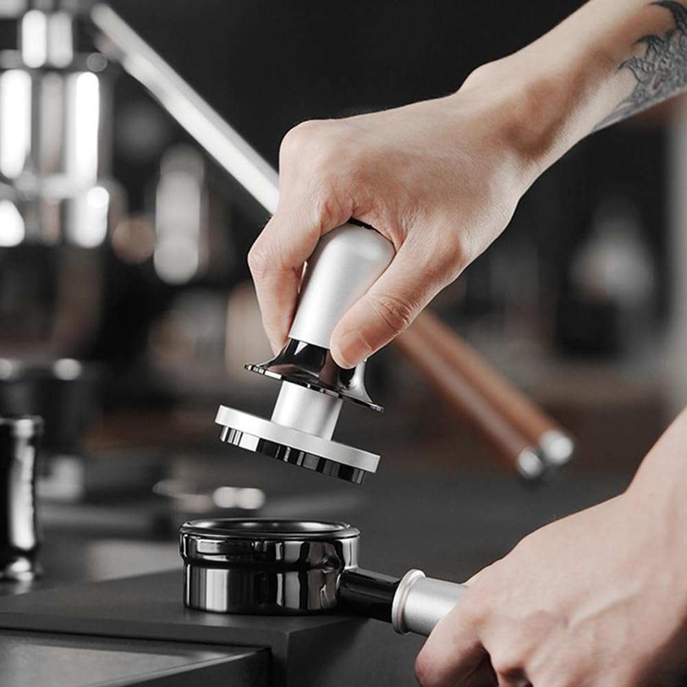 58 mm Siebträger ohne Boden für La Marzocco/E61, Espressomaschinen-Zubehör mit Metallgriff, Kaffee-Zubehör A