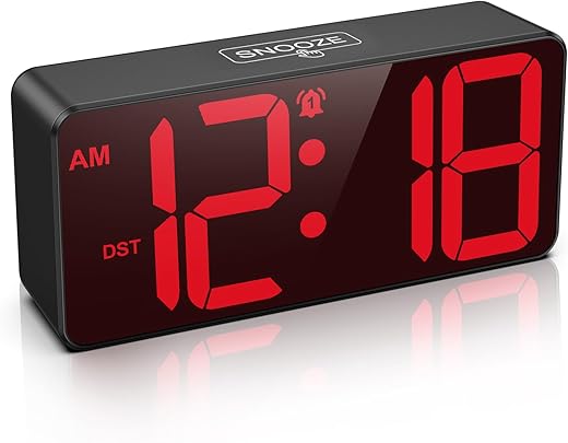Battery Operated Digital Clock, Dual Alarm Clocks for Bedrooms with 4 Dimmers, 3 Adjustable Volume