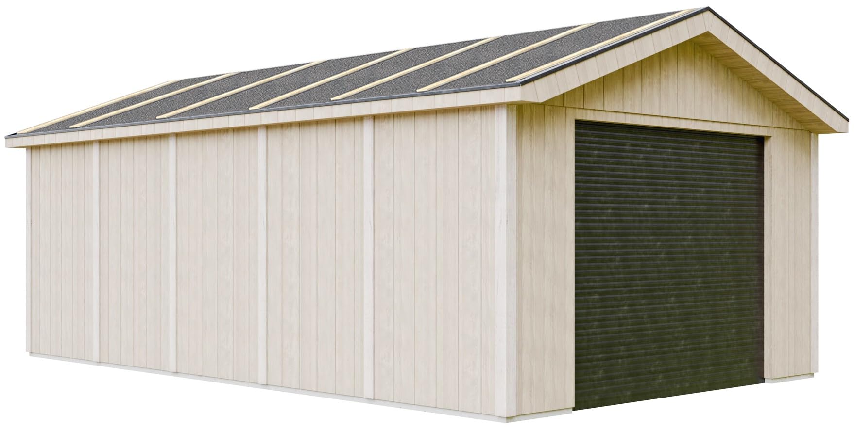 Wysokiej jakości garaż 21 m² - L378 x L648 cm - garaż na samochody, motocykle, rowery, maszyny ogrodnicze - konstrukcja z paneli LP Smartside - wiata ogrodowa Timbela M992B