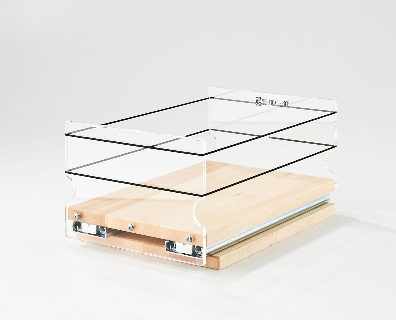 Vertical Spice Solid Maple Storage Rack Drawer - Sliding Spice Rack - Pantry Organizers and Storage - Kitchen Cabinet Organizer - Pull Out Shelf - Made in USA - 1 Drawer (6.9" W x 5.0" H x 10.6" D)