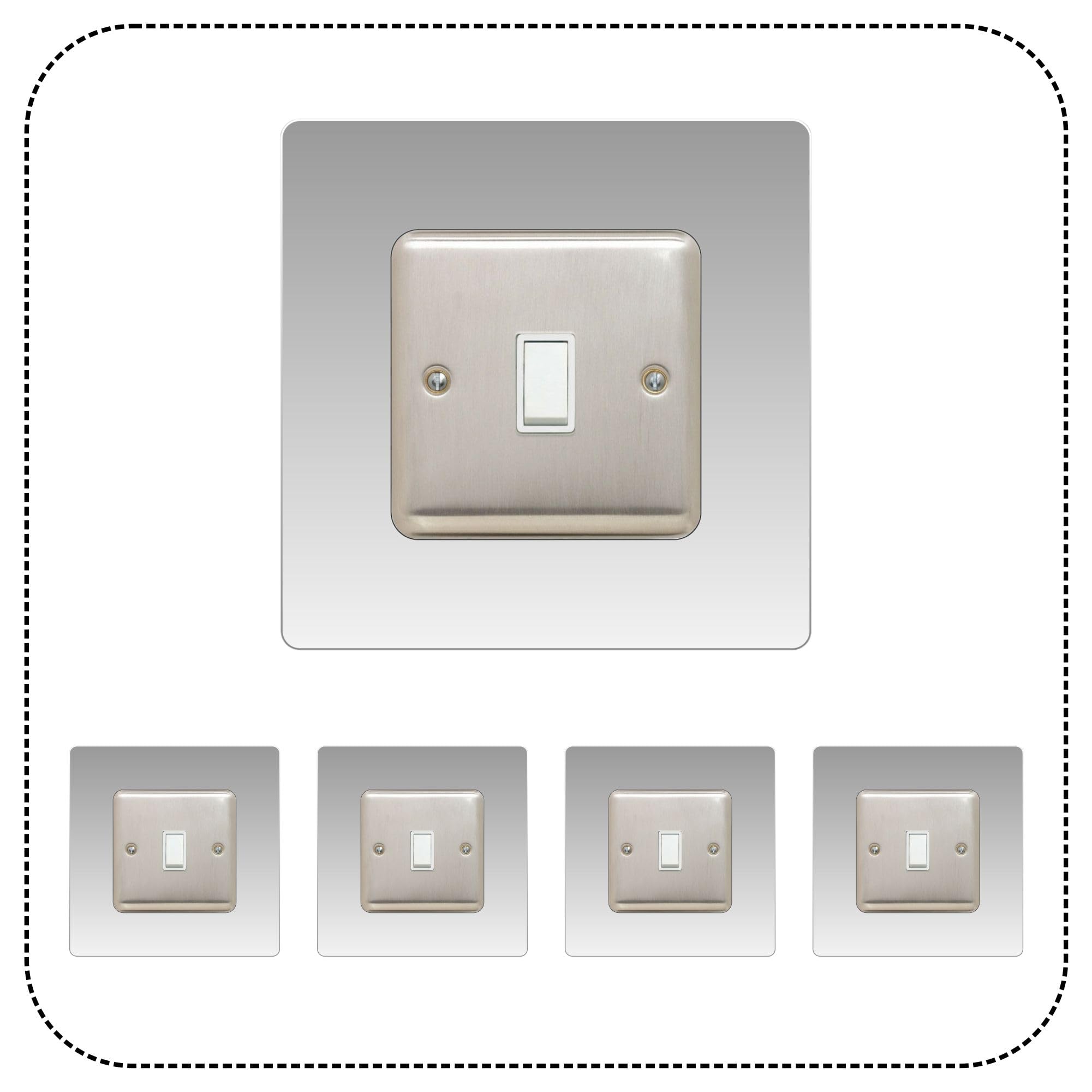 SurroundShop 5X Single Light Switch Surrounds – 145mm x 145mm Square Gloss Acrylic Finger Plates – 3mm Thick – No Adhesive – UK Manufactured by DSD Supplies Ltd – 18+ Colours Available (Clear)