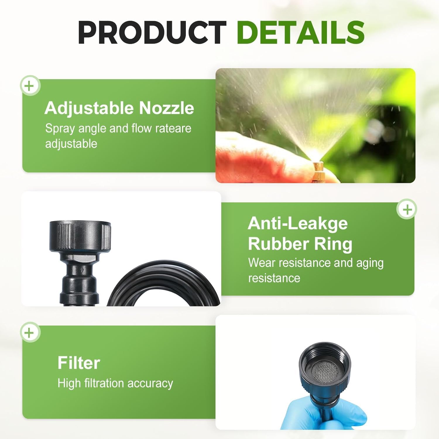 20m Kit de système d'arrosage de jardin réglable – Nouveau système d'irrigation avec buse flexible pour plantes d'extérieur, pelouse et jardin (20m)