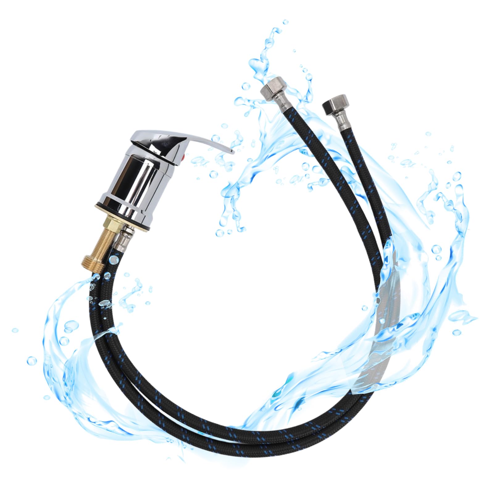 Sonew Grifo de Lavabo para Champú de Salón, Válvula Mezcladora de Metal, Manguera de Grifo de Cuenco de Champú Profesional para Peluquería, Salón de Peluquería, Cama de Champú