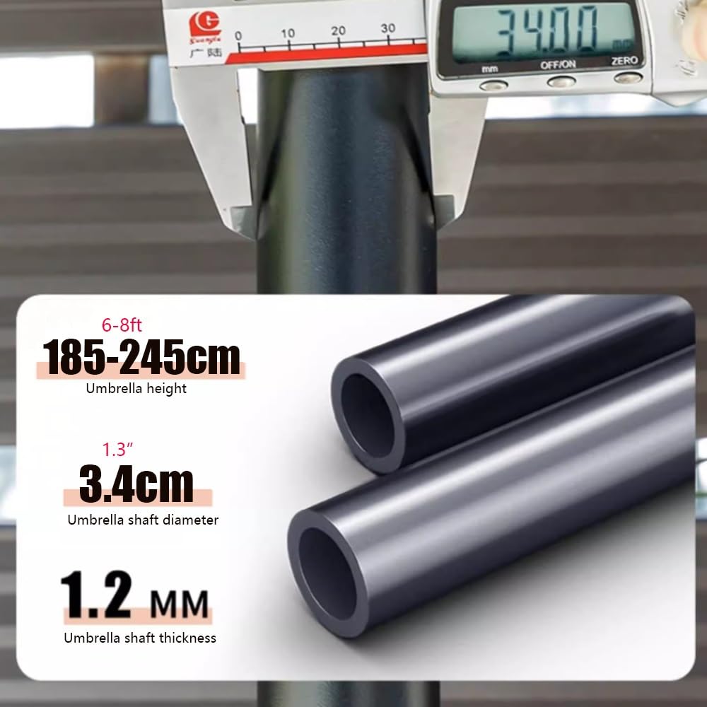 Ombrellone Da Giardino 5Costole Ombrellone A Mezzaluna Rettangolare | Ombrello Da Patio Da Parete Stecche In Acciaio Altezza Regolabile 2.5×1.3 2.7×1.5m