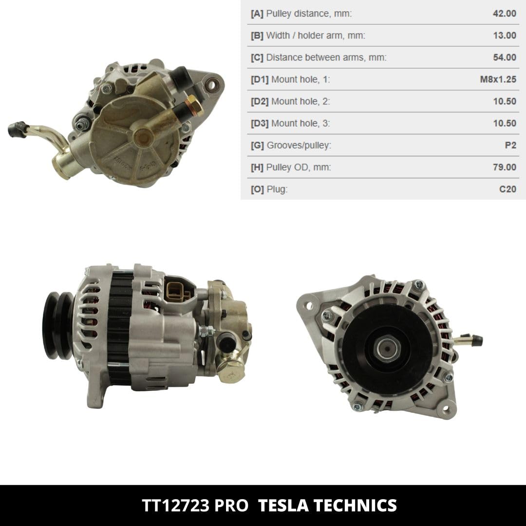 TT12723 PRO Alternatore per auto 12V, Alternatore 75A. Compatibile con MITSUBISHI. Eccellente rapporto qualità-prezzo. Installazione facile e garanzia.