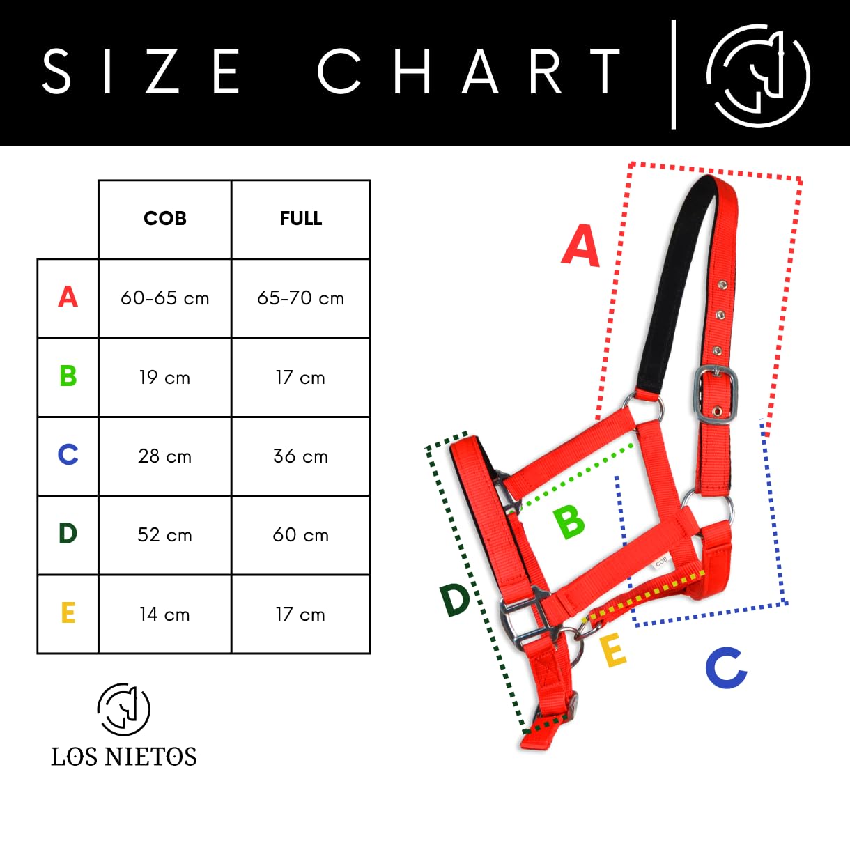 Cabezada Cuadra Eco Los Nietos Talla COB Color Rojo España Equipamiento Caballo