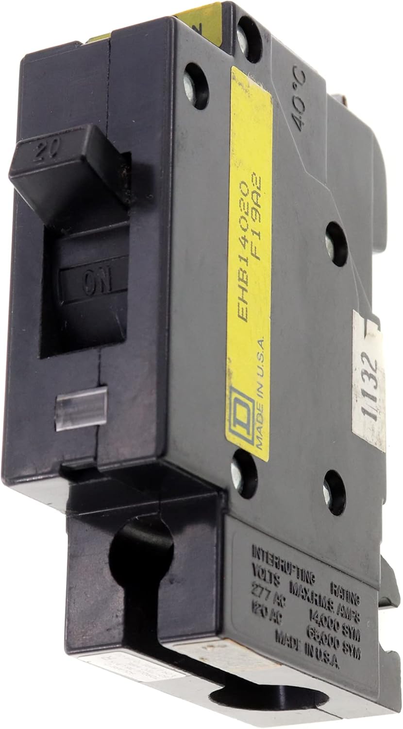 1- Square D EHB14020 Circuit Breaker, EHB Type, 20-Amp, 1-Pole, 277VAC
