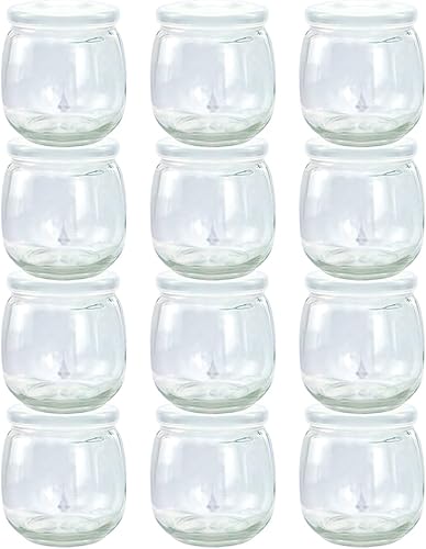 Contenedores de almacenamiento de alimentos para bebés, paquete de 12 recipientes de comida para bebés con tapas, tarros de vidrio de 6 onzas,