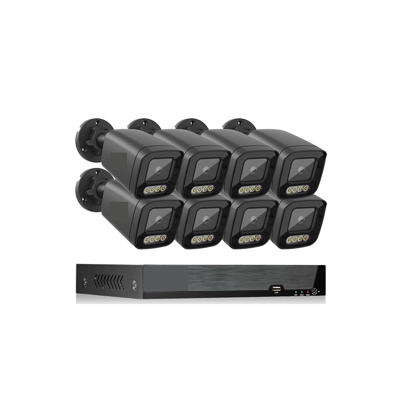 4K 8MP Poziom Czarnego Światła System Kamer Monitorujących Zewnętrzne Kamery CCTV Zabezpieczenia IP Zestaw Zewnętrzna Ochrona Bezpieczeństwa(1T,8CH NVR and 8 Camera)