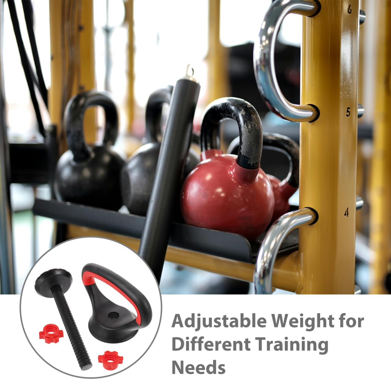 Besportble Mango de pesas rusas ajustable con base estable, herramienta versátil de entrenamiento de fuerza, convierte mancuernas para gimnasio y entrenamientos en casa
