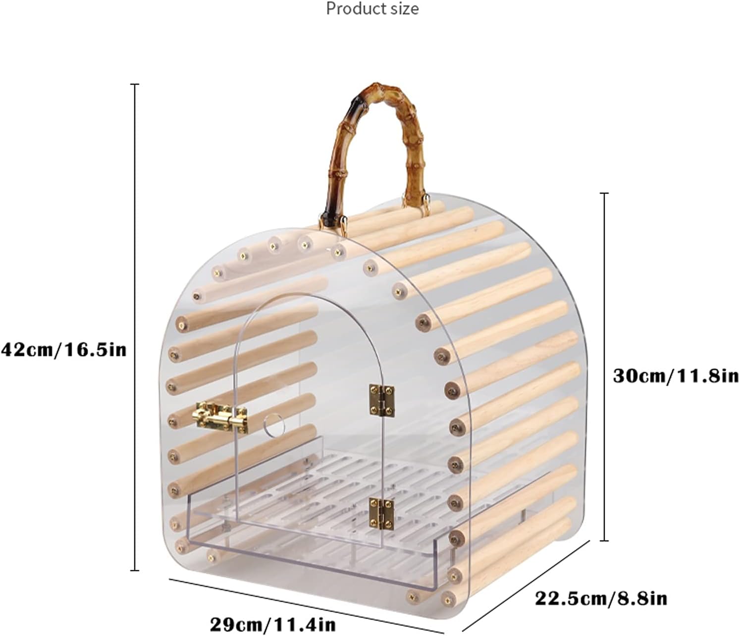 Bird Cage Transparent Bird Carrier Acrylic Bird Travel Bag with Handle Breathable Bird Travel Cage for Indoor Outdoor Small Birds Display Birdcage,
