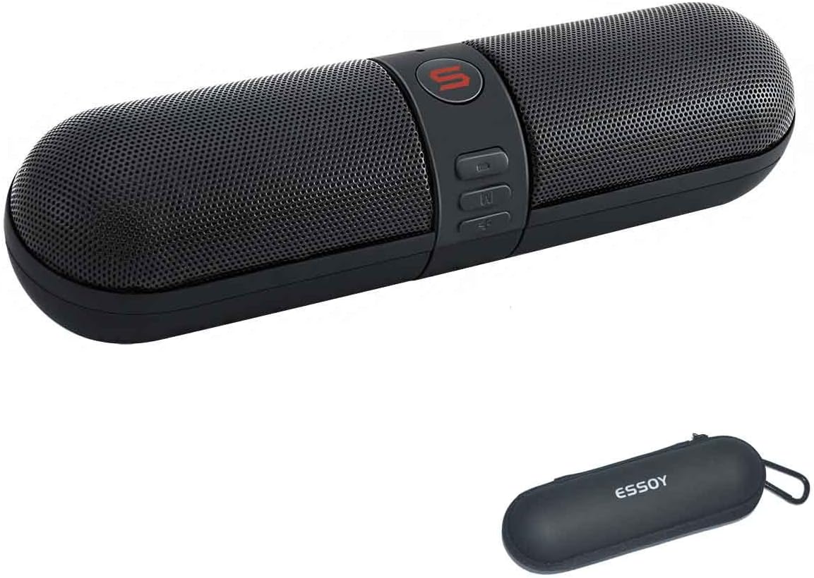 Wireless Bluetooth Speaker Portable Sport Stereo Speaker,Bluetooth Speakers with HD Audio and Built-in Microphone,Super Bass, TF Card Support and 3.5 mm Aux Input (Black)