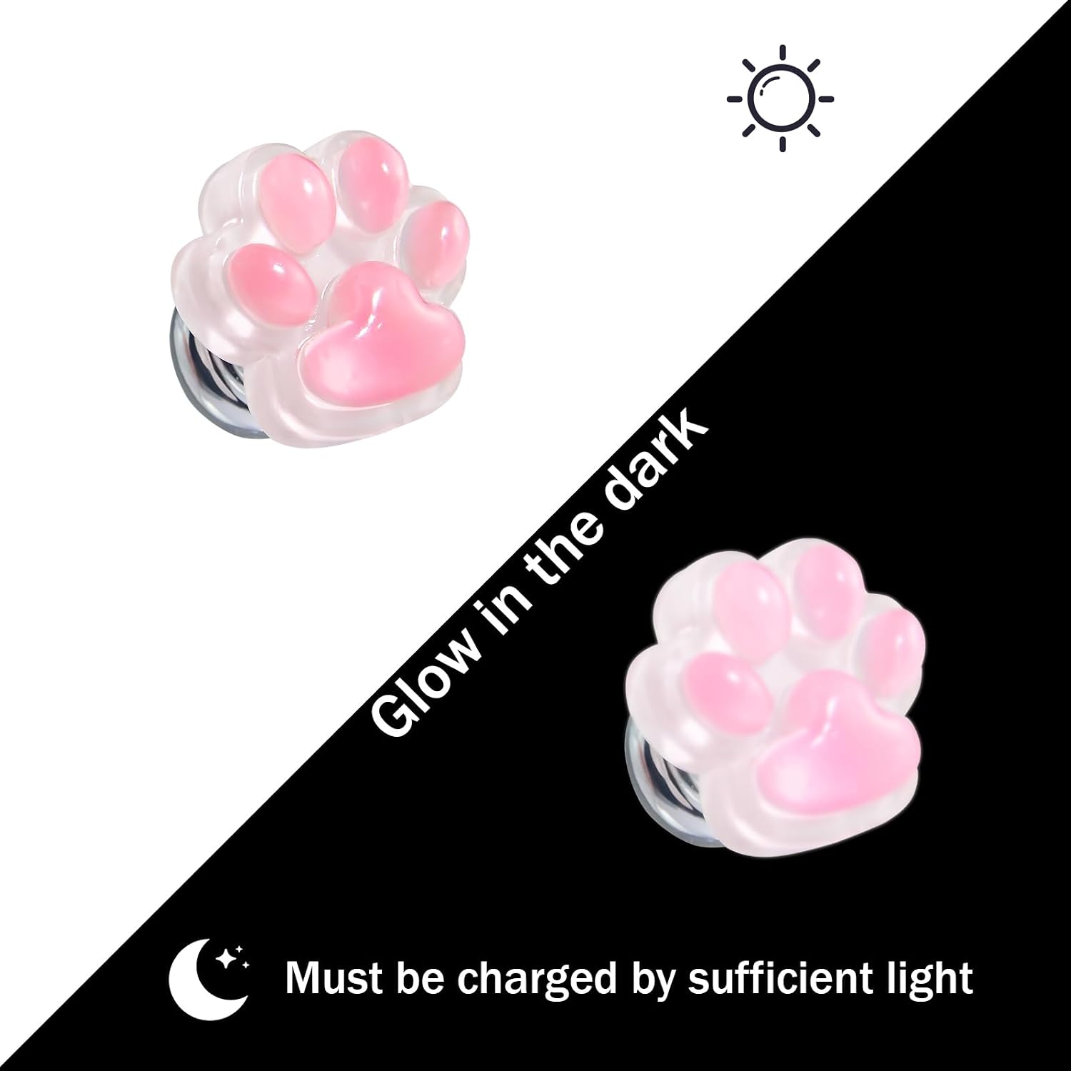 Push to Start Button Cover - Cat Paw Design Resin Engine Start Stop Cover, Pink Car Accessories Easy Install for Women Girl (Cute Decor) image 4