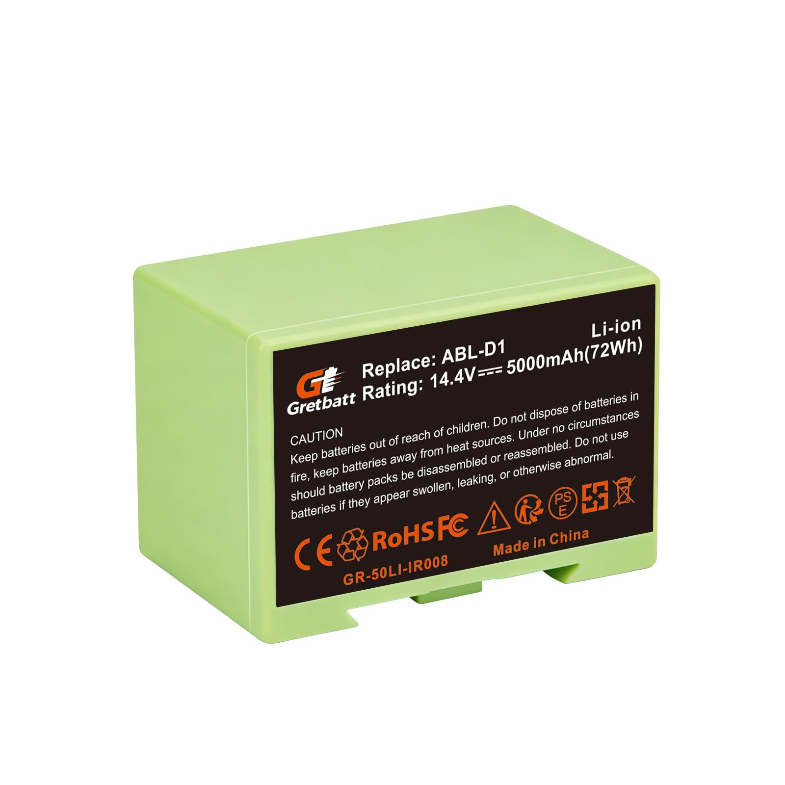 Batterie de Rechange Li-ION pour i7, Batterie 14.4V 5000mAh pour iRobot Roomba e et série i i7/i7+ i4/i4+ i3/i3+ e5 e6 i7158 i7550 i755020 7150 7550, Batterie Lithium-ION de Rechange