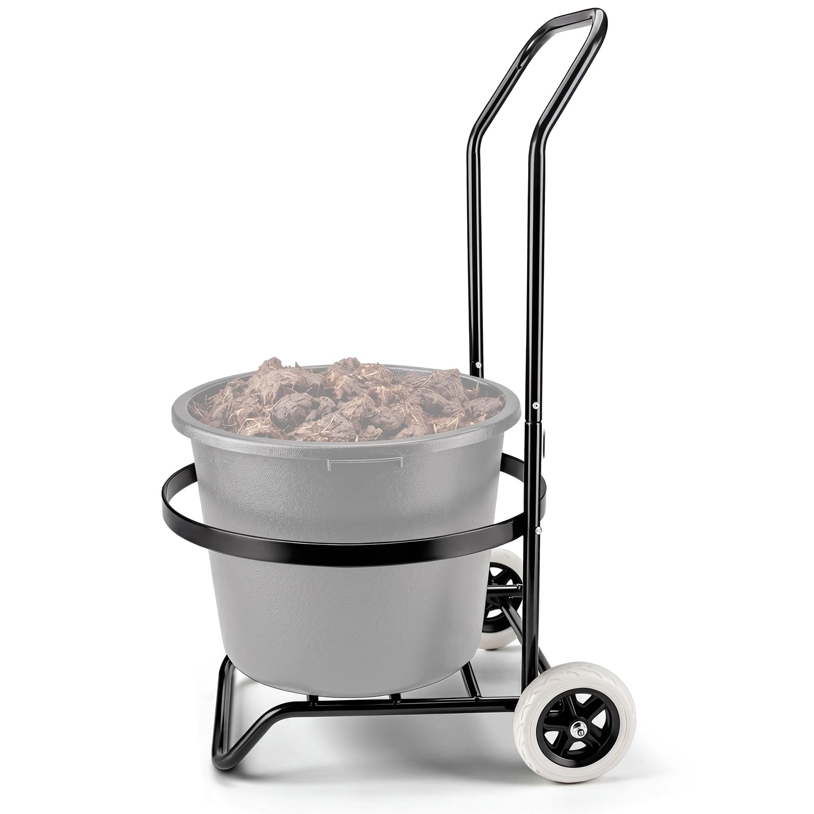 Photo 1 of [Broken Wheel] DaisyInner Muck Cart Muck Tub Wheeler for Horse Manure Feed Barn, Large Bucket Tub Cart with Wheels, Holds 70 Quart Bucket, Lightweight Durable Hand Truck Wheeled Trolley Gas Bottle Transporter