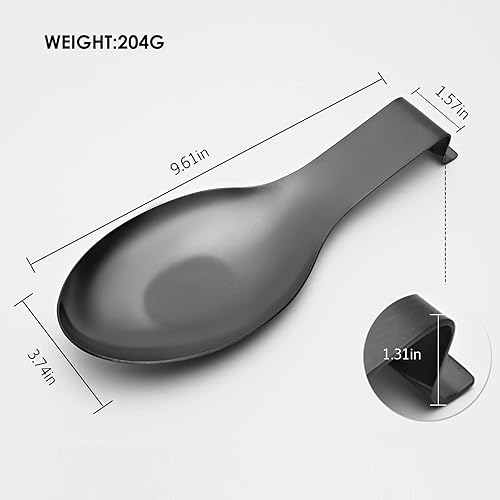 Miniatura 2 de Soporte de cuchara de acero inoxidable para encimera de cocina, utensilios de cocina, soporte de cucharón para estufa, resistente a la corrosión,