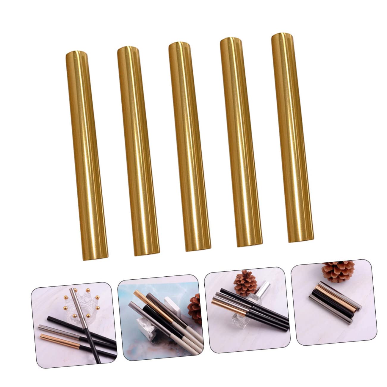 Opaque Pen Caps 5 Pack Zinc Alloy Light-proof Covers for Manicure Pens