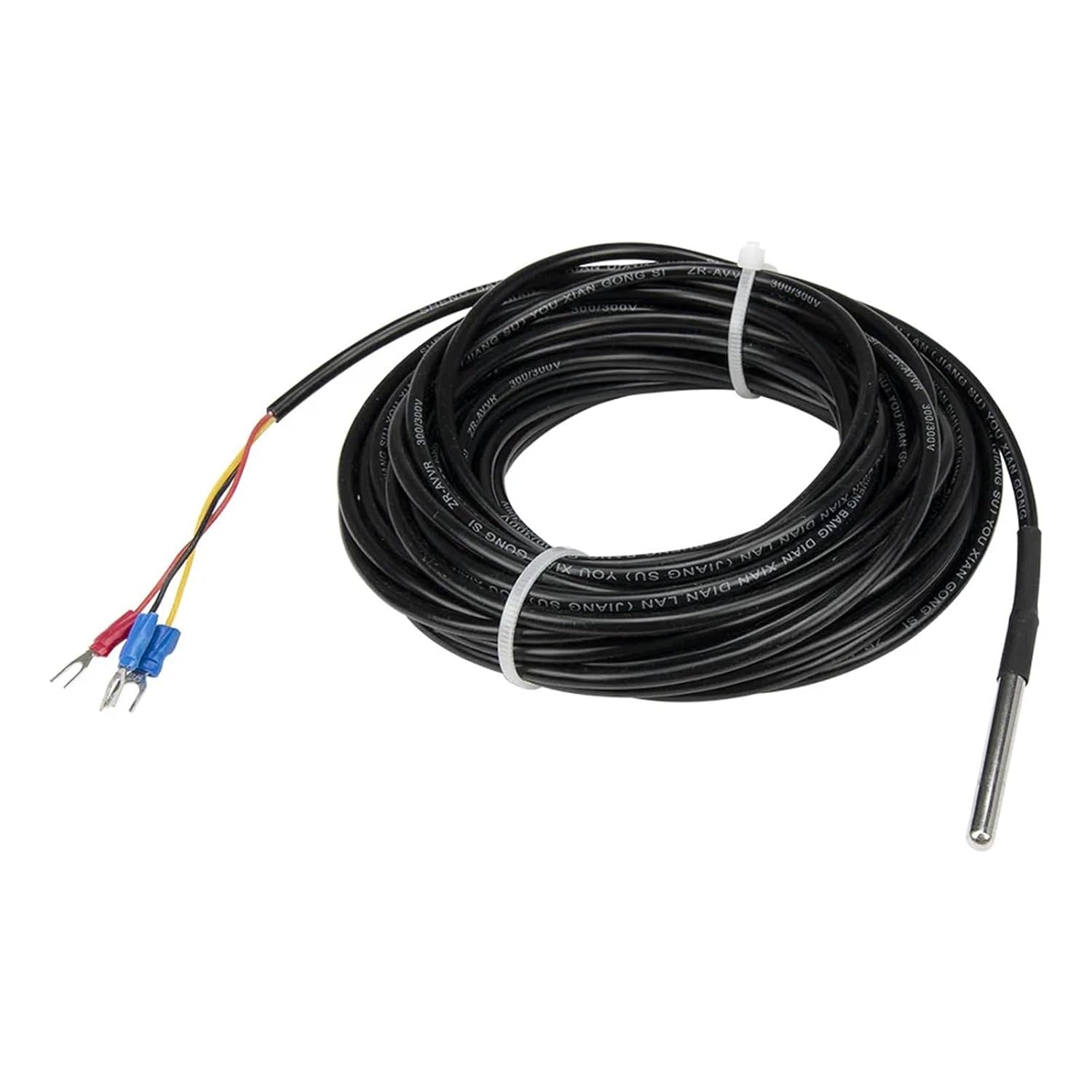PT100 Waterproof Type 10m Cable Polish Rod Probe Head RTD Temperature Sensor(5x50mm Probe)