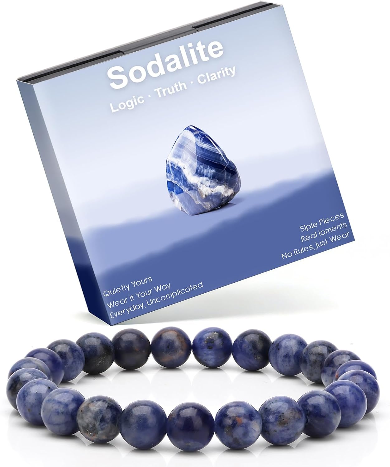 Natural Crystal Bracelet for Women, Handmade Gemstone Beaded Stretch Bracelet, Natural Stone Jewelry Gift with Floating Display Gift Box, 4mm 6mm 8mm