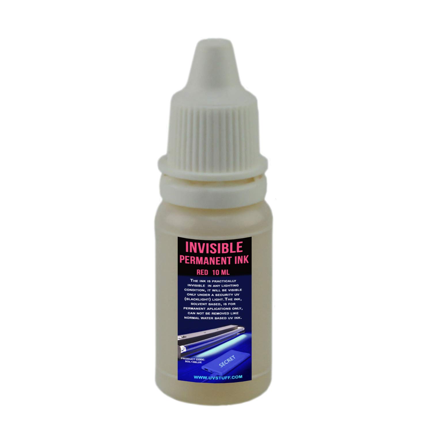 Invisible Permanent UV Ink, Fluorescent Ink, Visible at Black