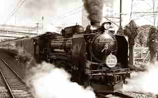 鉄道　SL ポスター Amazon.co.jp: 絵画風 壁紙ポスター （はがせるシール式） 蒸気