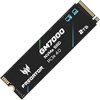 Vista 1 de Predator M.2 SSD 2TB GM7000 con caché DRAM NVMe 1.4 2280 PCIe Gen4×4 Ultra alta velocidad (lectura máxima: 7400MB/s, escritura máxima: 6700MB/s) SSD
