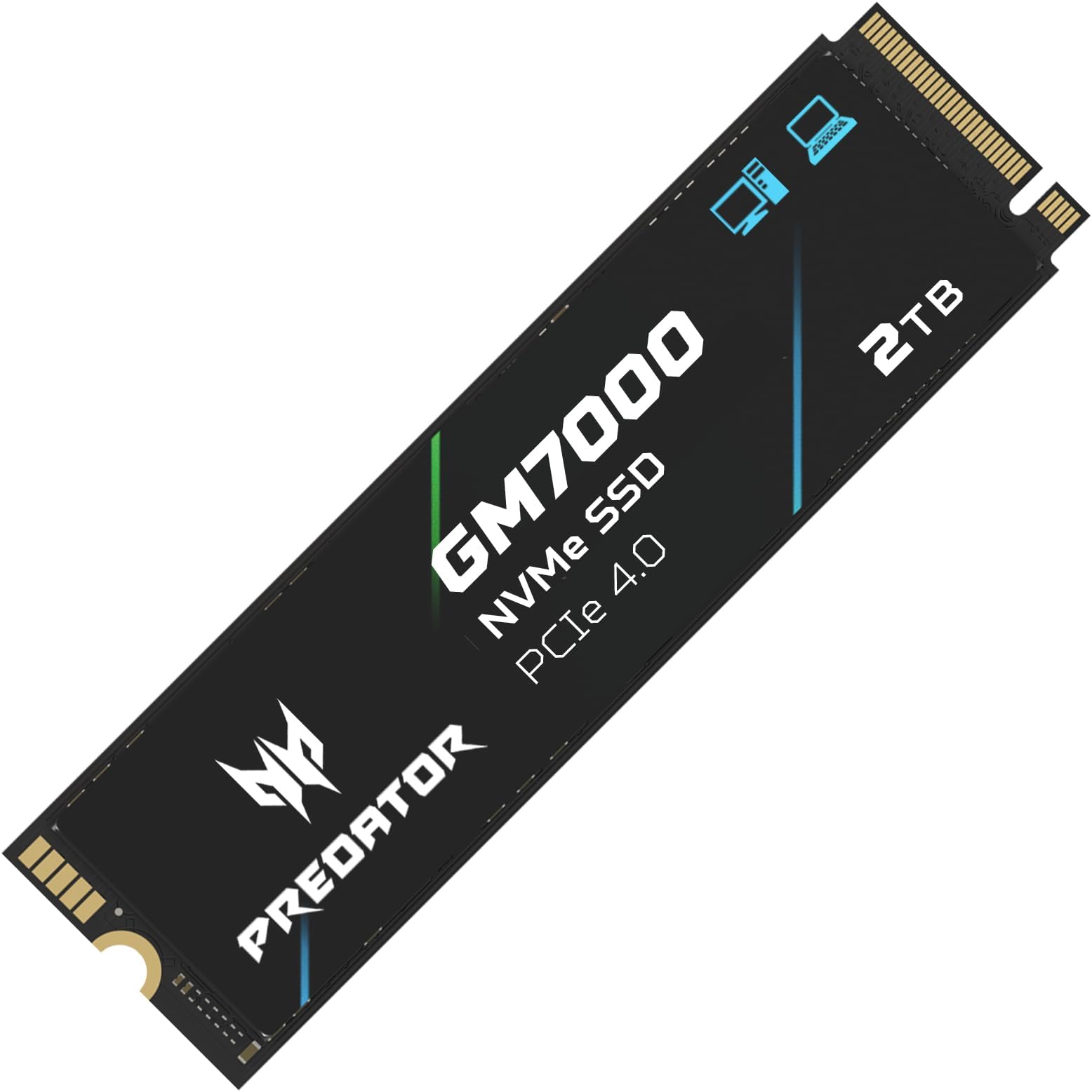 Predator M.2 SSD 2TB GM7000 with DRAM cache NVMe 1.4 2280 PCIe Gen4×4 Ultra high speed (maximum read: 7400MB/s, max write: 6700MB/s) 3D NAND TLC Internal SSD Compatible with PS5 Pro - BL.9BWWR.106