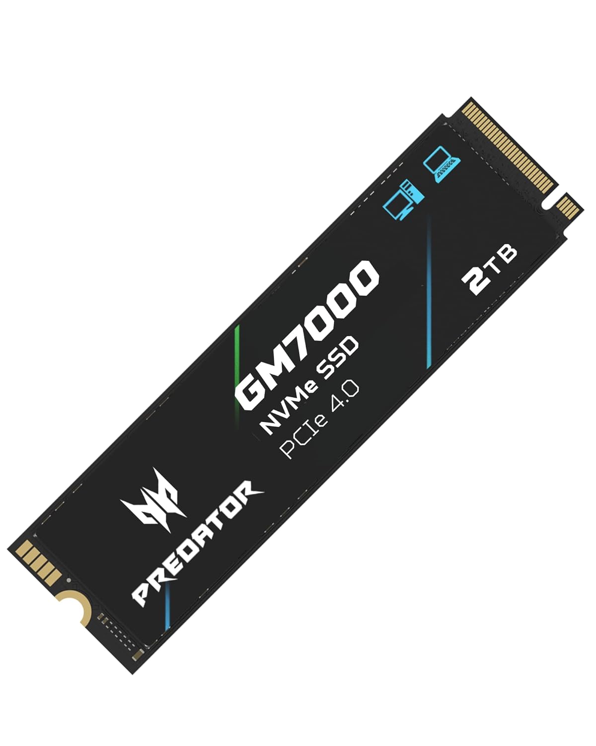 acer Predator GM7000 2TB SSD, PCIe Gen4x4 NVMe M.2 SSD with DRAM Cache, Up to 7400 MB/s, PCIe 4.0 Internal Gaming Solid State Drive for PS5 Storage Expansion