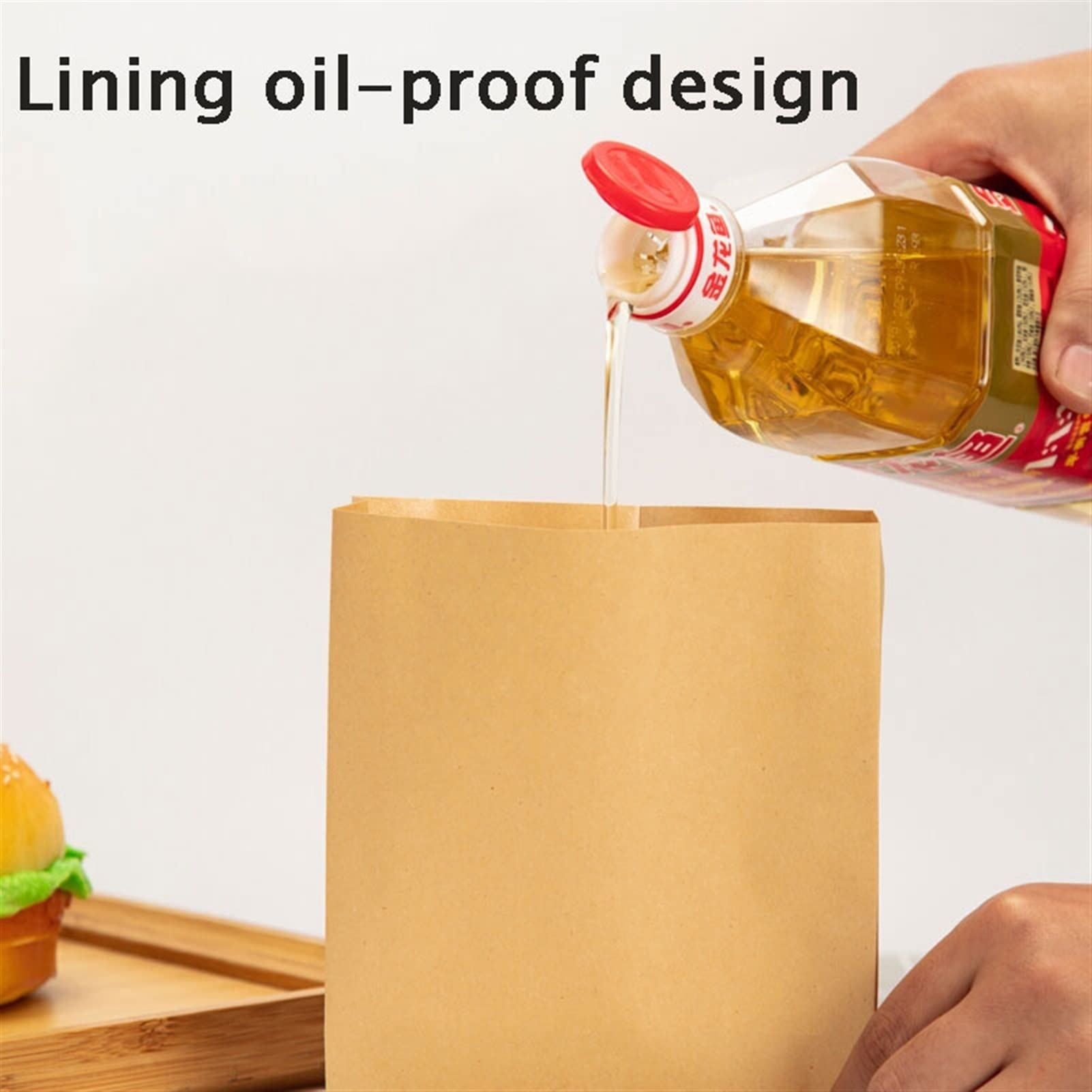 Bolsas de Pan con Ventana, Bolsas de Papel Kraft antigrasa for sándwiches y Productos de panadería, Abiertas, en Varios tamaños(20 * 15cm 600PCS)