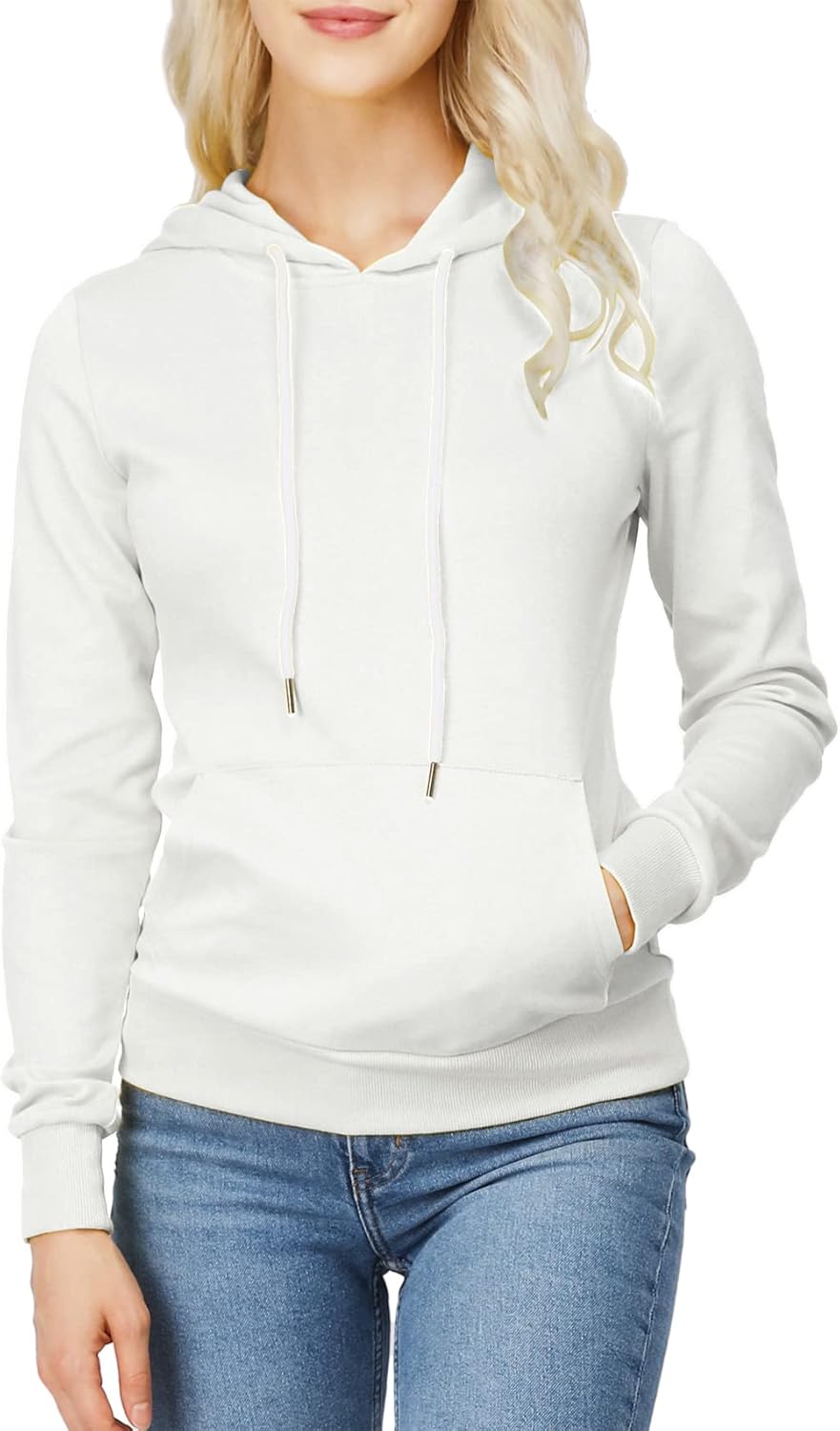 H2H Women's Slim Fit Zip Up & Pullover Hoodie Lightweight Long Sleeve Kangaroo Pocket Basic Casual Sweatshirt