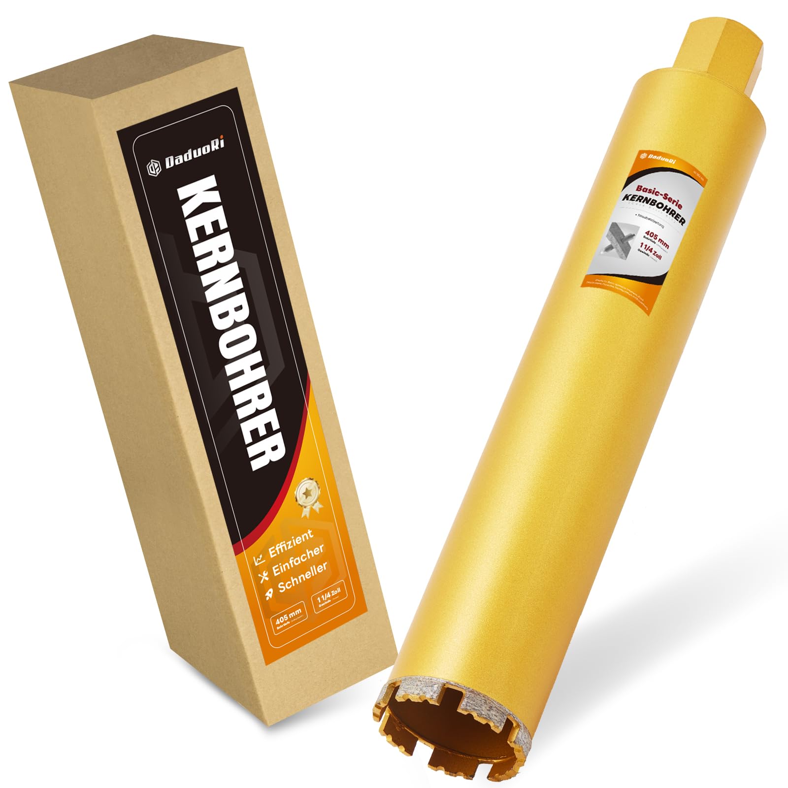 Punta da trapano con diametro di 63 mm x 460 mm, 1-1/4", per calcestruzzo armato, muratura, pietra naturale, mattoni (lunghezza utile 410 mm)