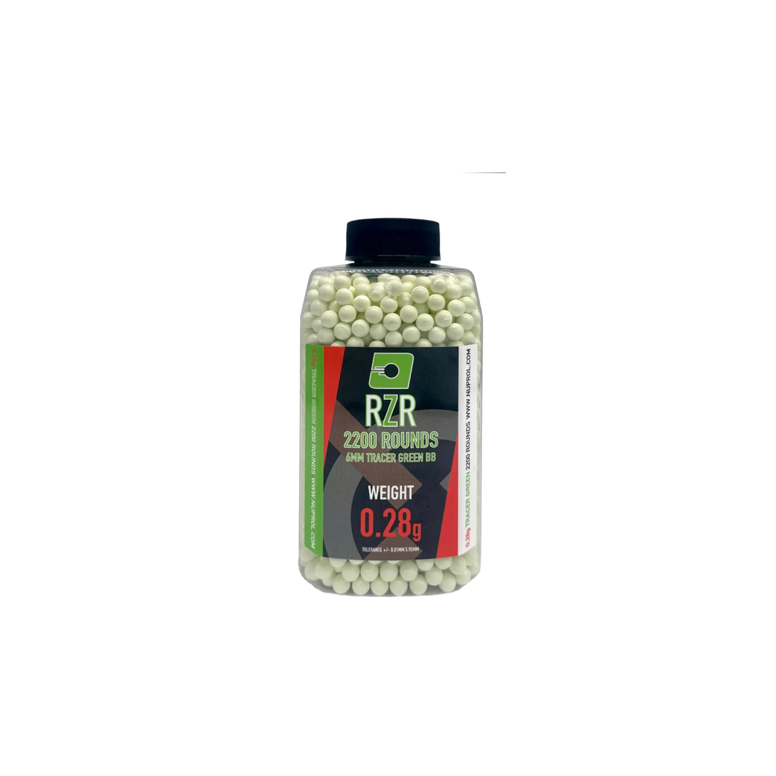 NUPROL RZR - Tracer Green Airsoft BBs - 0.28g (2200R)
