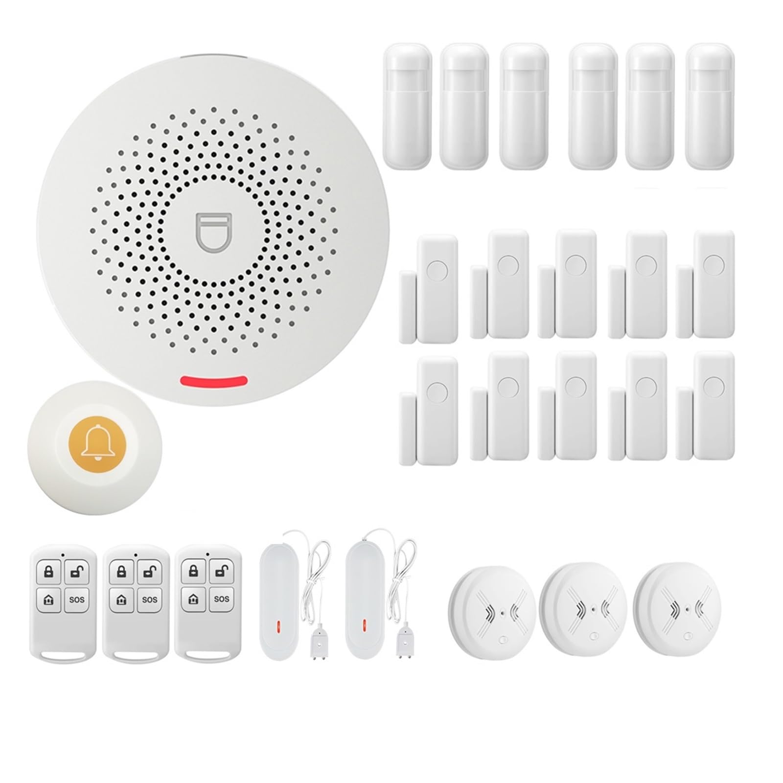Smart Home Security Alarm System Hub Kit, Unterstützung mit Soundfunktion, Fernbedienung(Kit 7)