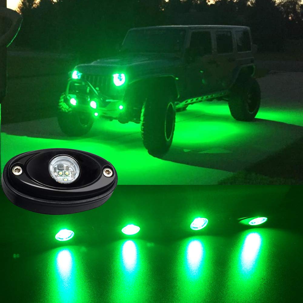 Buy Yellow LED Rock Lights, 4 Pods Neon 12V Waterproof Underglow Underbody Kit Crawler Crawling - View #11