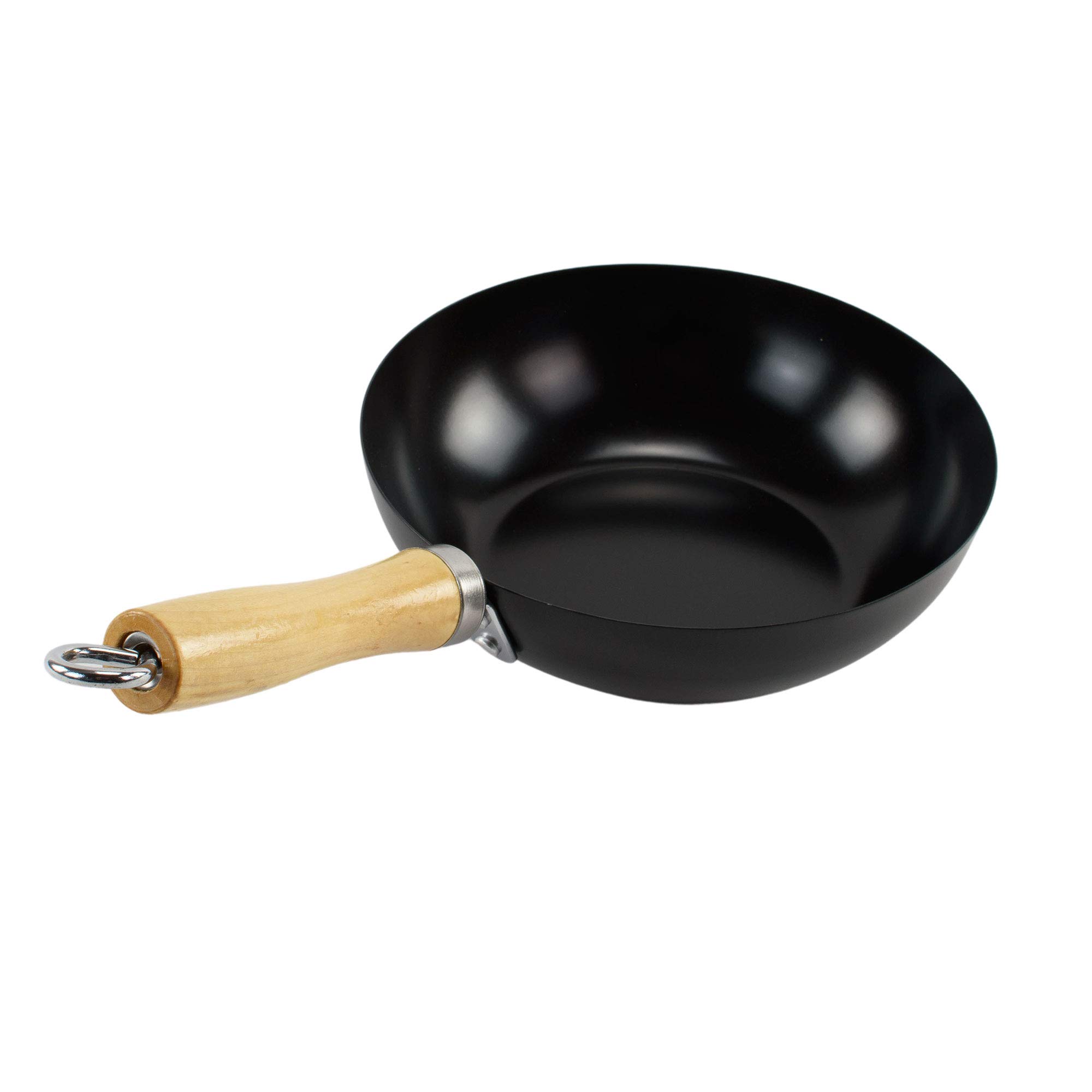 20 cm ongecoate ijzeren wok in Japans ontwerp voor maaltijden voor enkele porties compatibel met inductiegas en elektrische verwarmingsbronnen (B-24CM